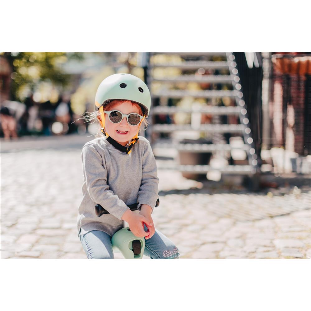 Scoot & Ride Kinderhelm Größe XXS-S (45-51 cm) kiwi - Schutzhelm mit LED-Licht