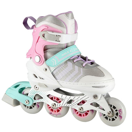 4in1 Inliner Schlittschuhe Rollschuhe Gr. 34-38, Rosa, verstellbar | NILS EXTREME NH18192