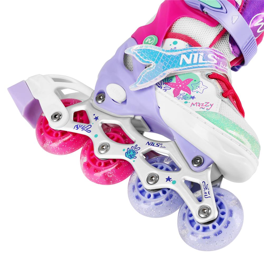 4in1 LED Inliner Schlittschuhe Rollschuhe Gr. 35-38, verstellbar | NILS FUN NH18150 MAZZY