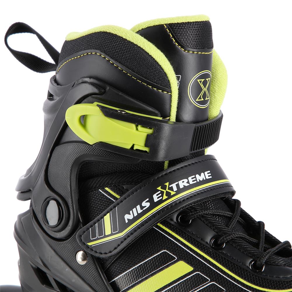 2in1 Inliner Schlittschuhe Gr. 34-38, Schwarz-Limettengrün, verstellbar | NILS EXTREME NH18191
