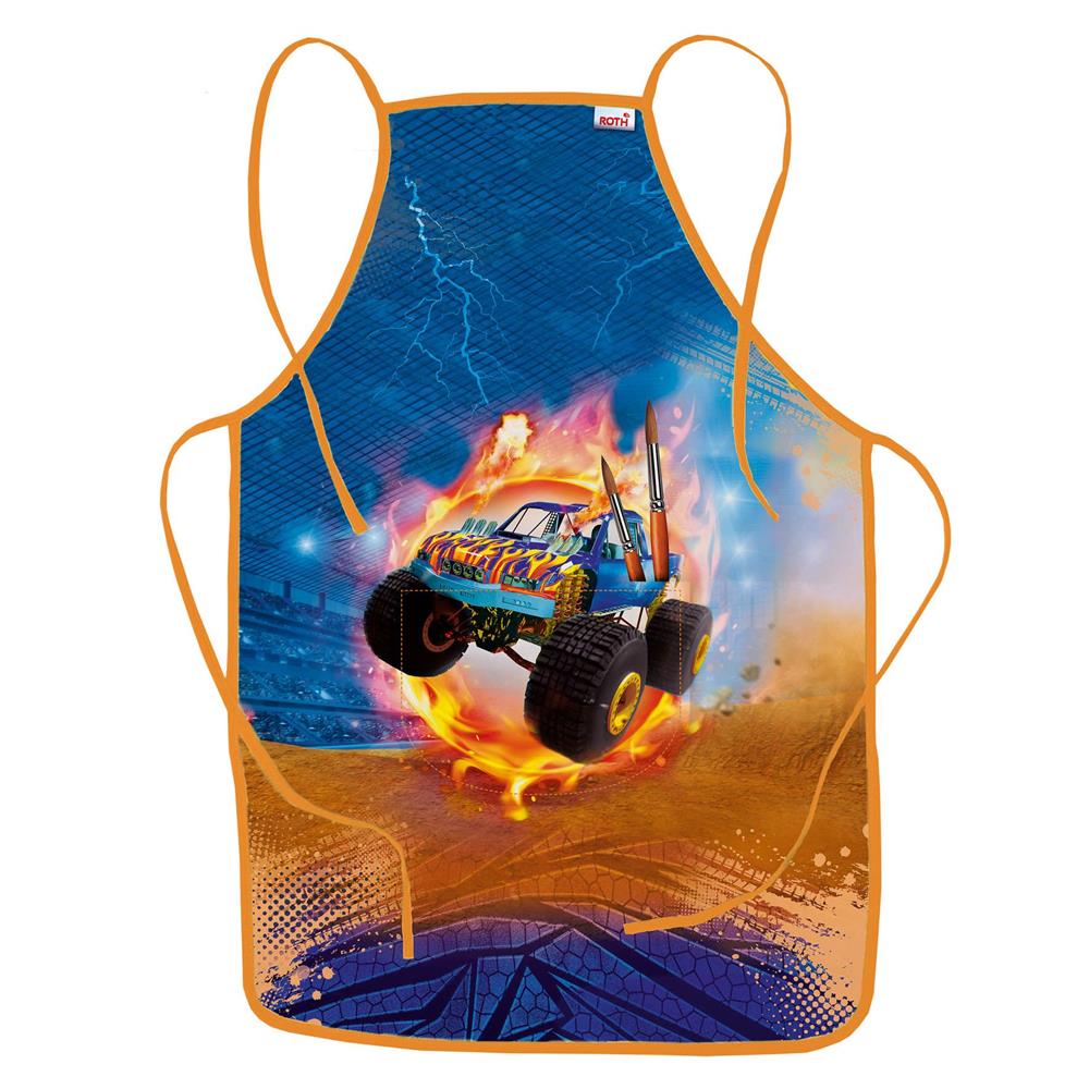 Roth Kinderschürze Monstertruck Fire, Bastelschürze, Malschürze, Werkenschürze