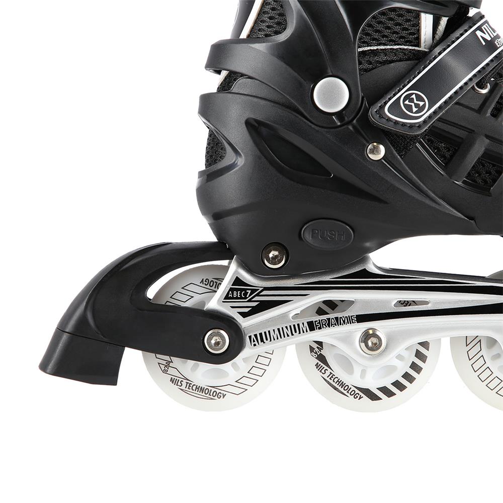 4in1 LED Inliner Schlittschuhe Rollschuhe Gr. 39-42, Schwarz, verstellbar | NILS EXTREME NH10905