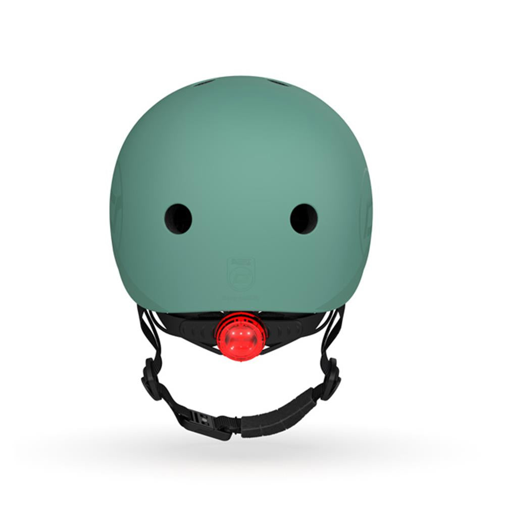 Scoot & Ride Kinderhelm Größe S-M (51-55 cm) forest - Schutzhelm mit LED-Licht