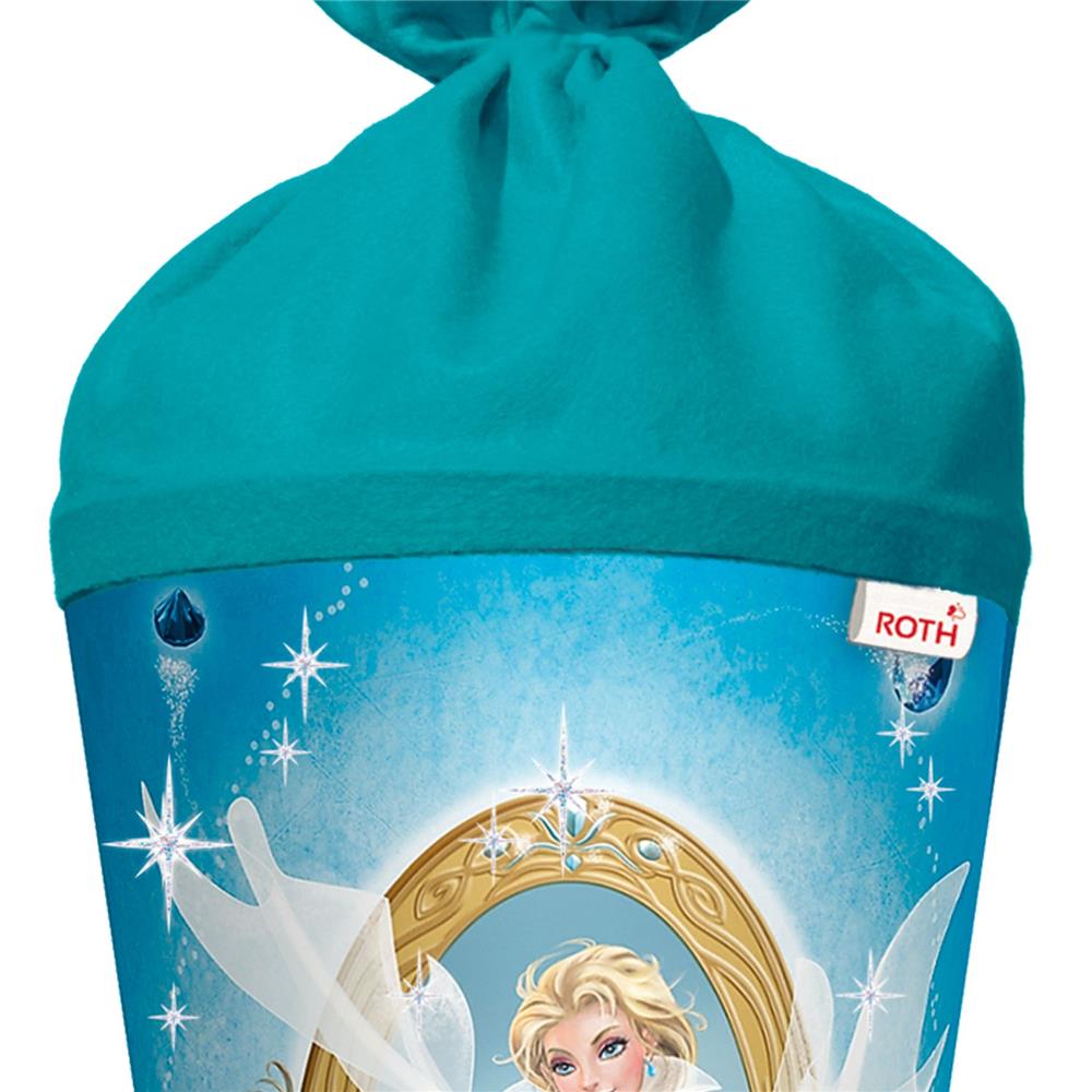 Roth Schultüte Kristallprinzessin, 70cm, rund, Rot(h)-Spitze, Filzverschluss, Glitter