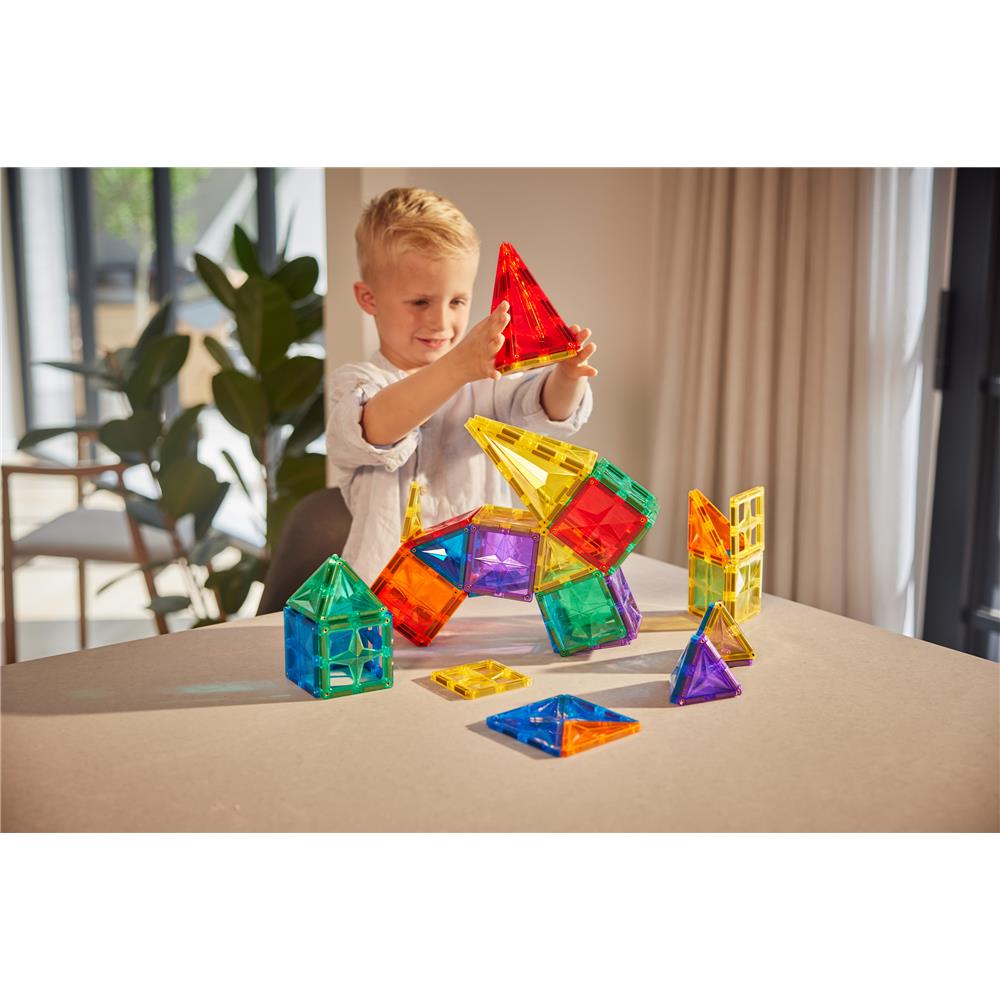 Cleverclixx Original-Bausatz in Knallfarben 60 Teile, langlebiges Magnetspielzeug, Magnetfliesen