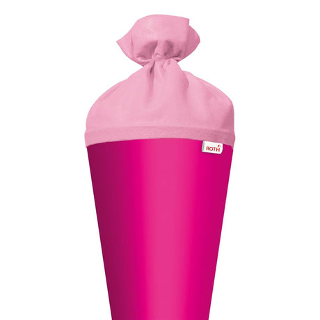 Roth Schultüte-Rohling/Basteltüte, pink, 70cm, rund, Rot(h)-Spitze, mit Filzverschluss