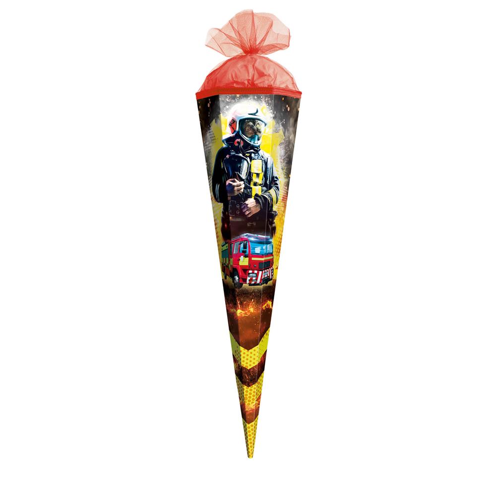 Roth Schultüte Feuerwehrmann, 50cm, eckig, Tüllverschluss