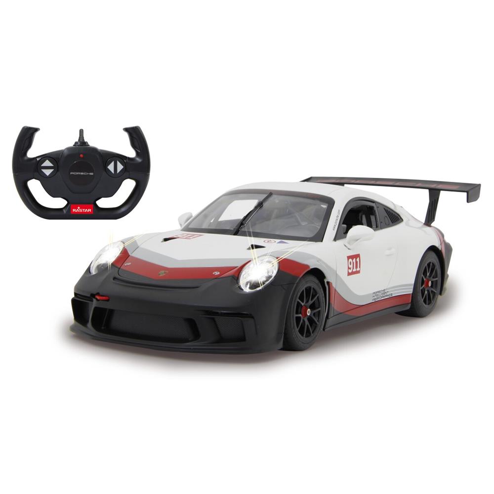 Jamara Porsche 911 GT3 Cup 1:14 weiß 2,4GHz Ferngesteuertes Auto mit LED Fahrlicht