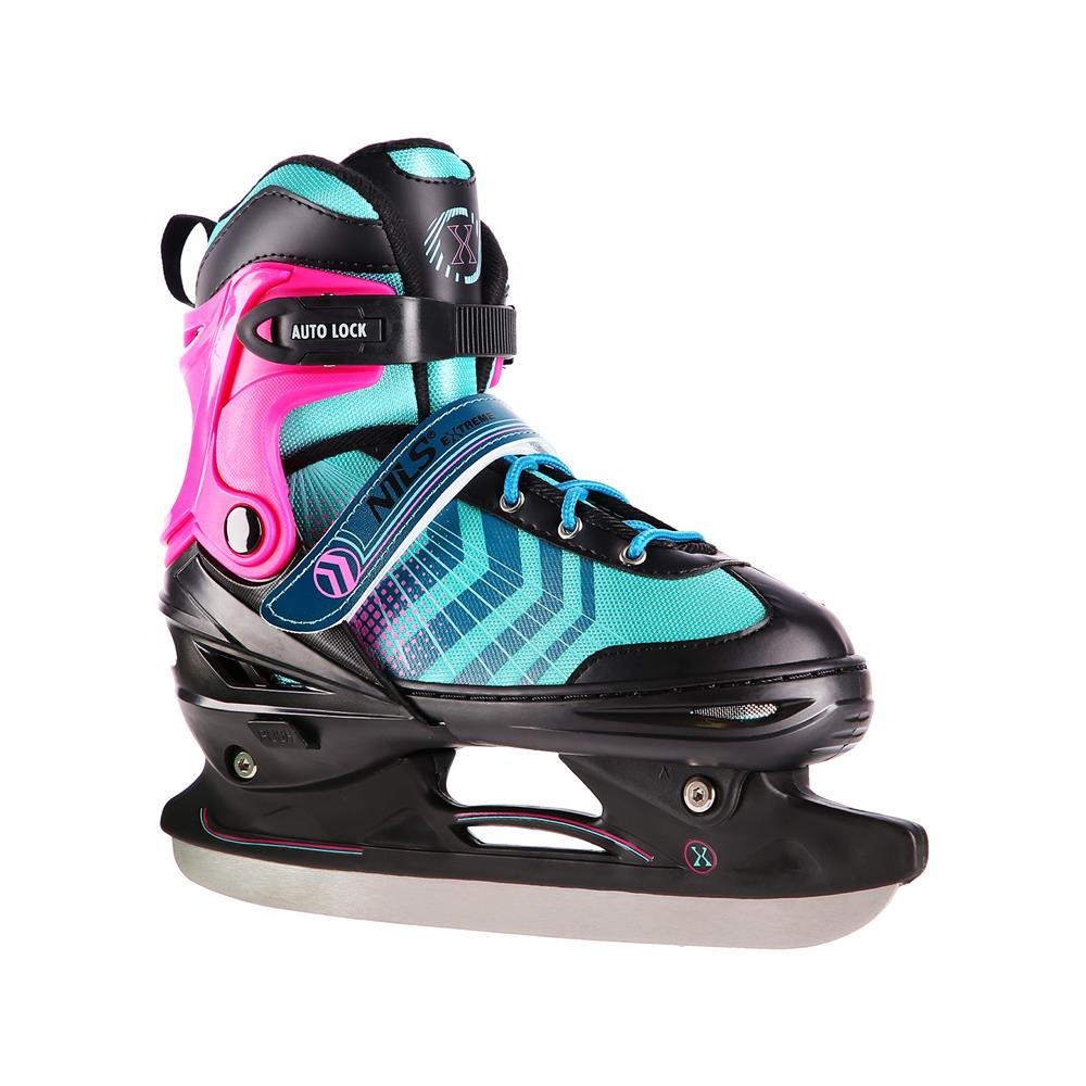 4in1 Inliner Schlittschuhe Rollschuhe Gr. 39-43, Schwarz-Violett, verstellbar | NILS EXTREME NH18192A