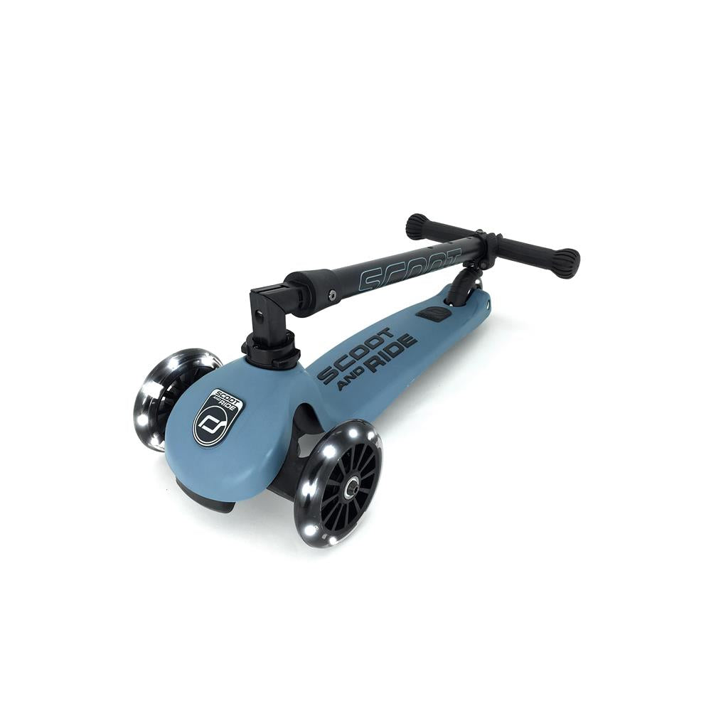 Scoot & Ride Highwaykick 3 LED Scooter, steel - Kinderroller, ab 3 Jahren