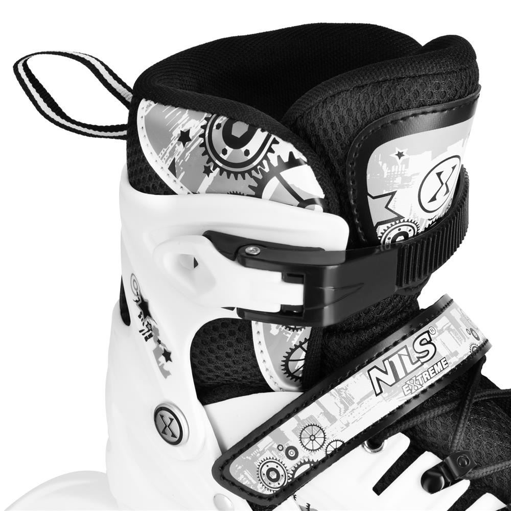4in1 LED Inliner Schlittschuhe Rollschuhe Gr. 39-42, Weiß-Rainbow, verstellbar | NILS EXTREME NH10905