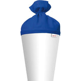 Roth Schultüte-Rohling/Basteltüte, weiß, 70cm, rund, Rot(h)-Spitze, mit Filzverschluss (blau)