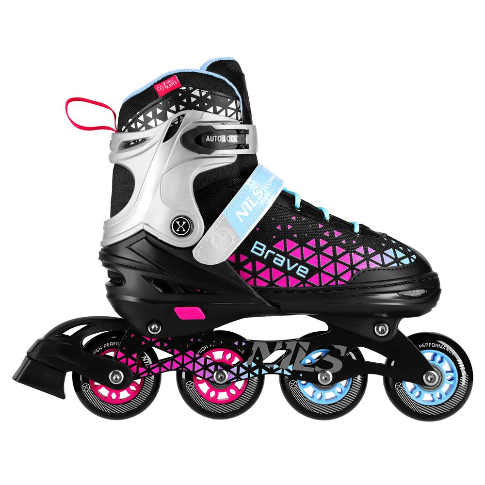 2in1 Inliner Schlittschuhe Gr. 39-43, Rosa, verstellbar | NILS EXTREME NH18190A BRAVE