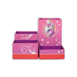 Roth Stifteköcher Set, Einhornportrait, Stiftehalter mit 4 faltbaren Boxen aus Pappe