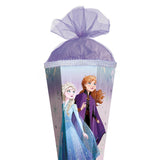 Roth Schultüte Disney Frozen, 85cm, eckig, Rot(h)-Spitze, Tüllverschluss, Glitter, Glitzerborte