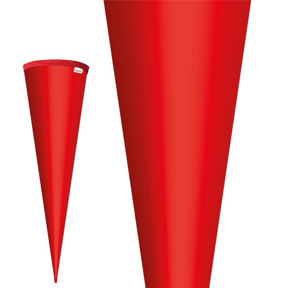 Roth Schultüte-Rohling/Basteltüte, rot, 70cm, rund, Rot(h)-Spitze, ohne Verschluss