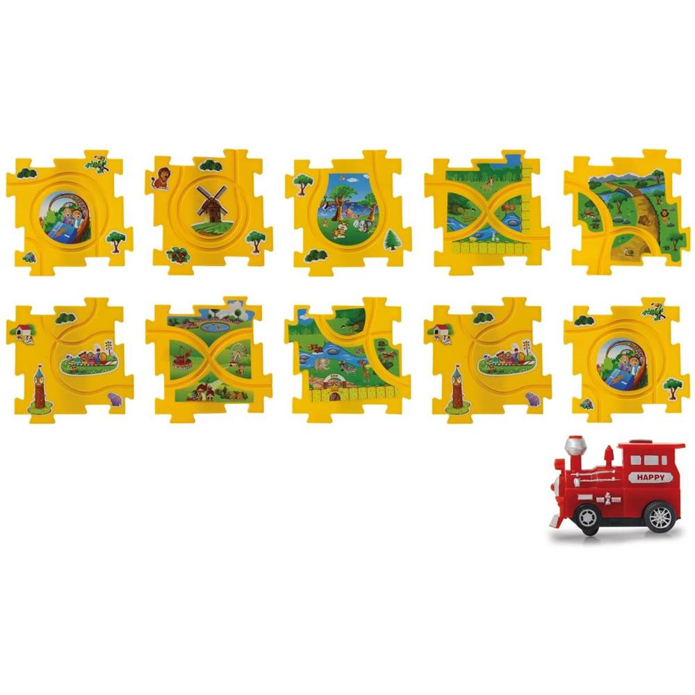 Jamara Spielzeug Eisenbahn Puzzle Dynamic Zoo Zug Eisenbahnstrecke Eisenbahnset