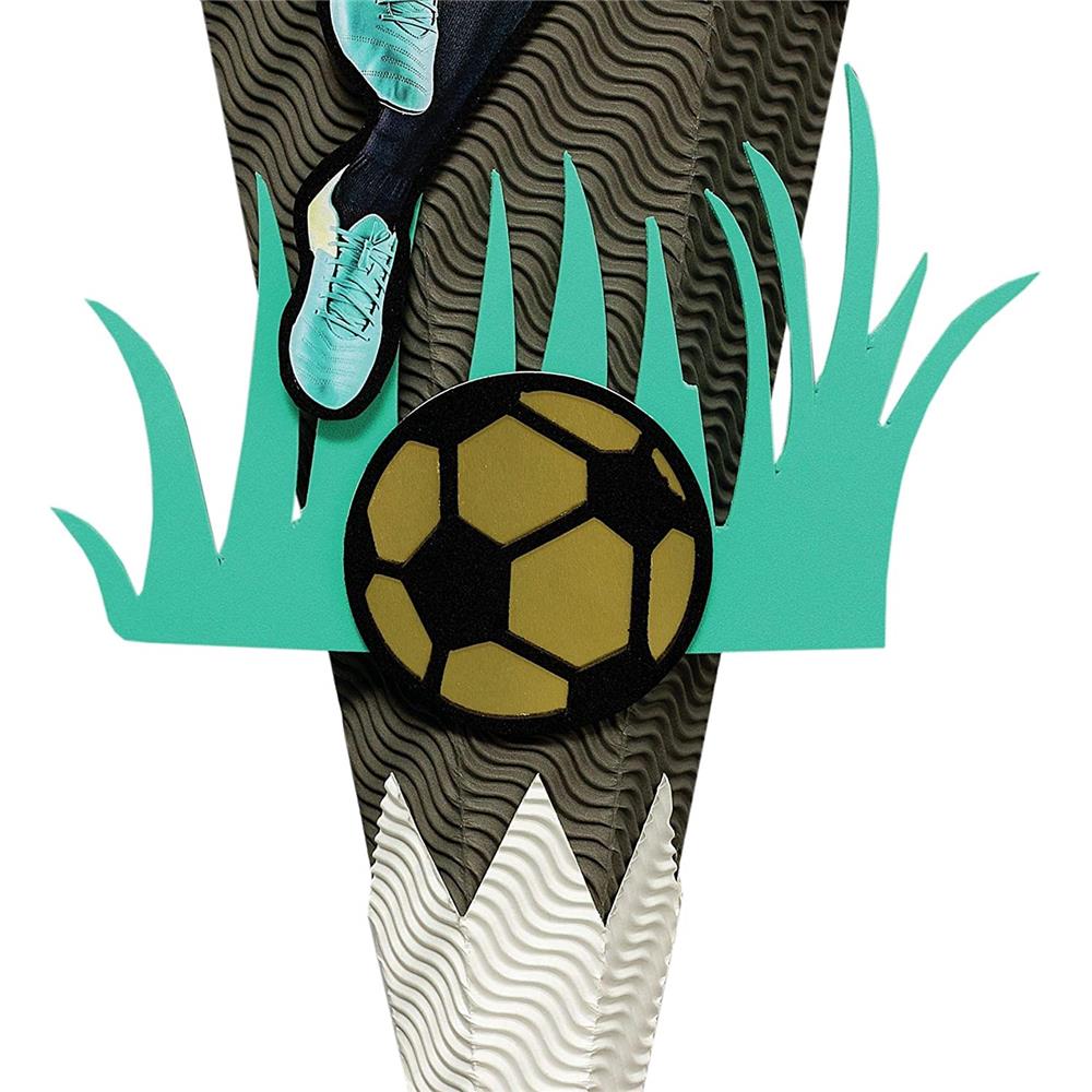 Roth Schultüte-Bastelset, Fußballstar, 68cm, eckig, Rot(h)-Spitze, Kreppverschluss