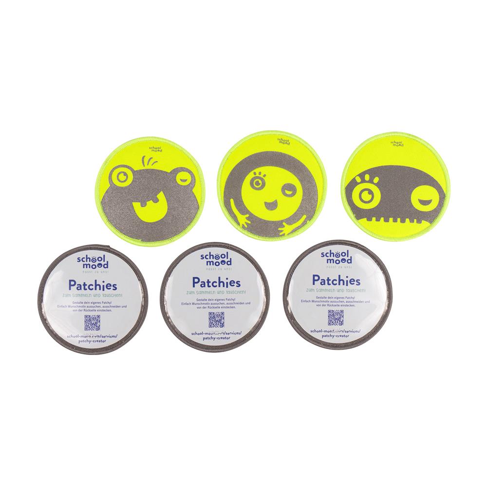 School-Mood 6er Patchy Set Yellow Monsters Neon Reflektor