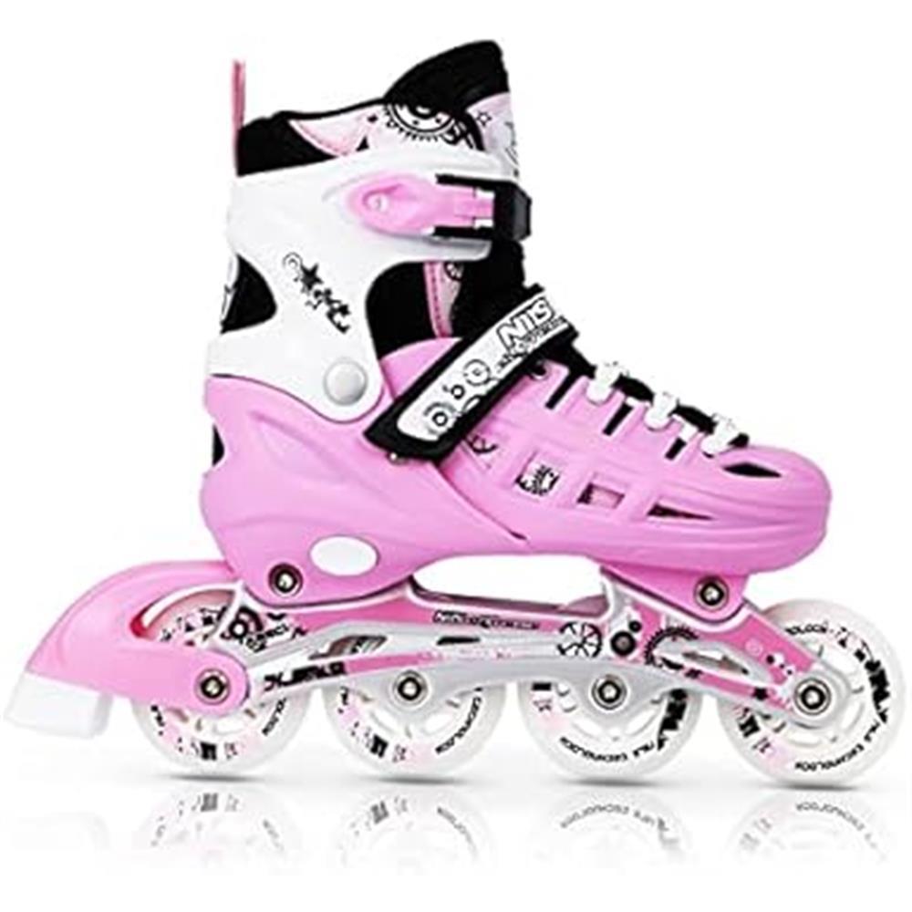 4in1 Inliner Schlittschuhe Rollschuhe Gr. 31-34, Rosa, verstellbar | NILS EXTREME NH10905