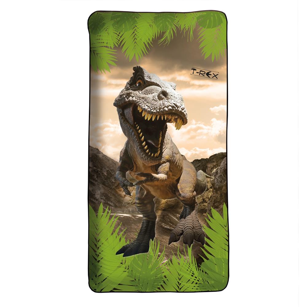 Roth Kinder-Badetuch, Dinosaurier Tyrannosaurus, 60x120 cm, platzsparend, schnell trocknend