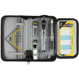Idena Zirkel-Set im Etui 11-teilig mit Geodreieck Ersatzminen Druckbleistift Stundenplan