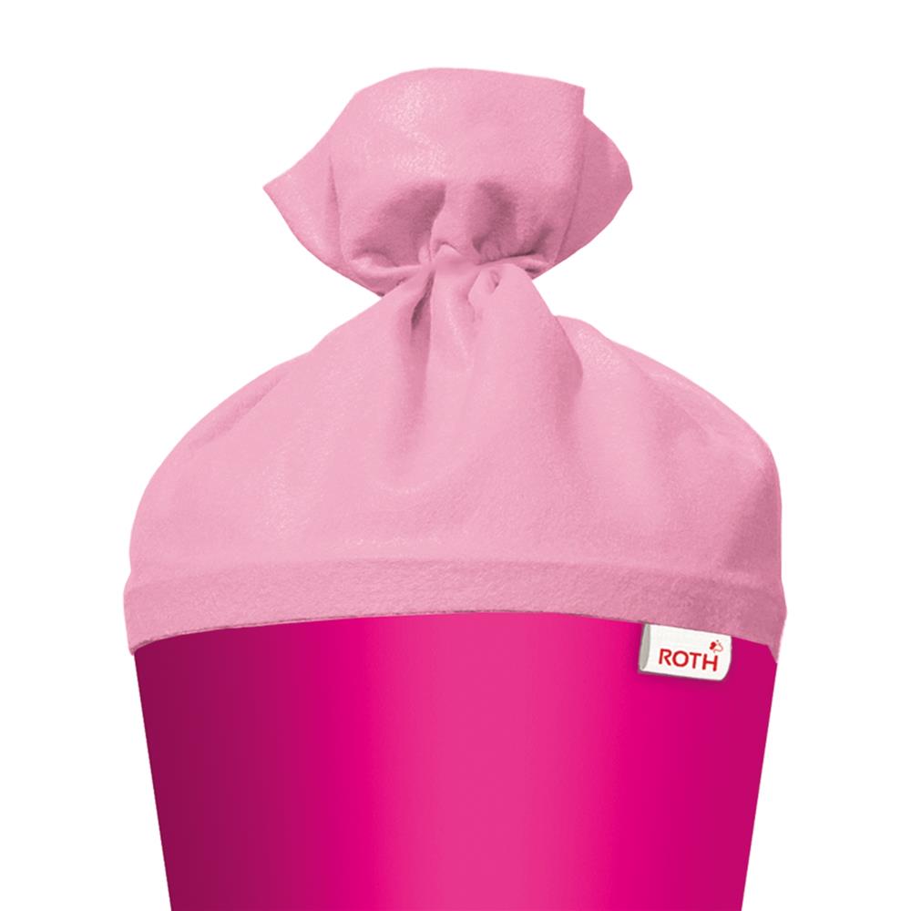 Roth Schultüte-Rohling/Basteltüte, pink, 70cm, rund, Rot(h)-Spitze, mit Filzverschluss