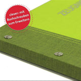Roth Zeugnismappe Bicolor Olive-Green, mit 12 A4 Klarsichthüllen, im Buchleineinband