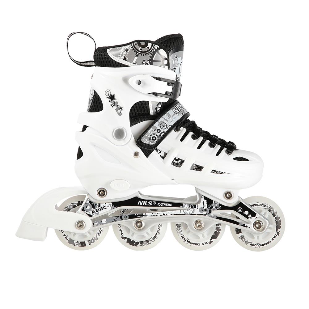 4in1 LED Inliner Schlittschuhe Rollschuhe Gr. 35-38, Weiß, verstellbar | NILS EXTREME NH10905