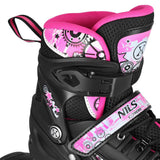 4in1 LED Inliner Schlittschuhe Rollschuhe Gr. 31-34, Pink-Rainbow, verstellbar | NILS EXTREME NH10905