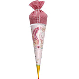 Roth Schultüte Lieblingsstück Einhornträume, 70cm, rund, Rot(h)-Spitze, mit Stoffverschluss