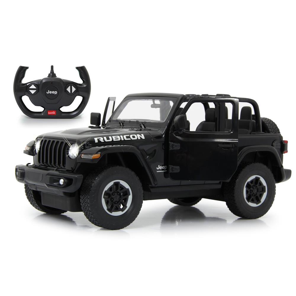 Jamara Jeep Wrangler JL 1:14 schwarz 2,4GHz Tür manuell Ferngesteuertes Auto mit LED Fahrlicht