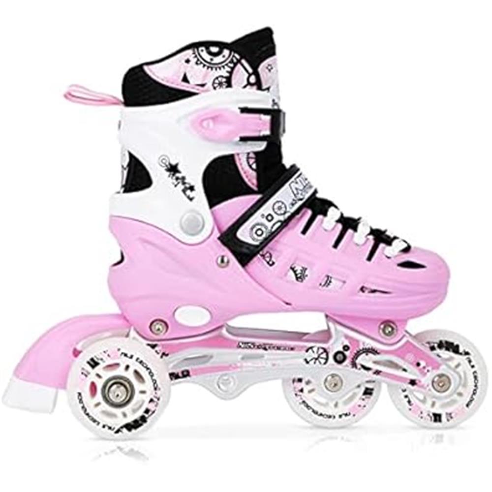 4in1 Inliner Schlittschuhe Rollschuhe Gr. 35-38, Rosa, verstellbar | NILS EXTREME NH10905