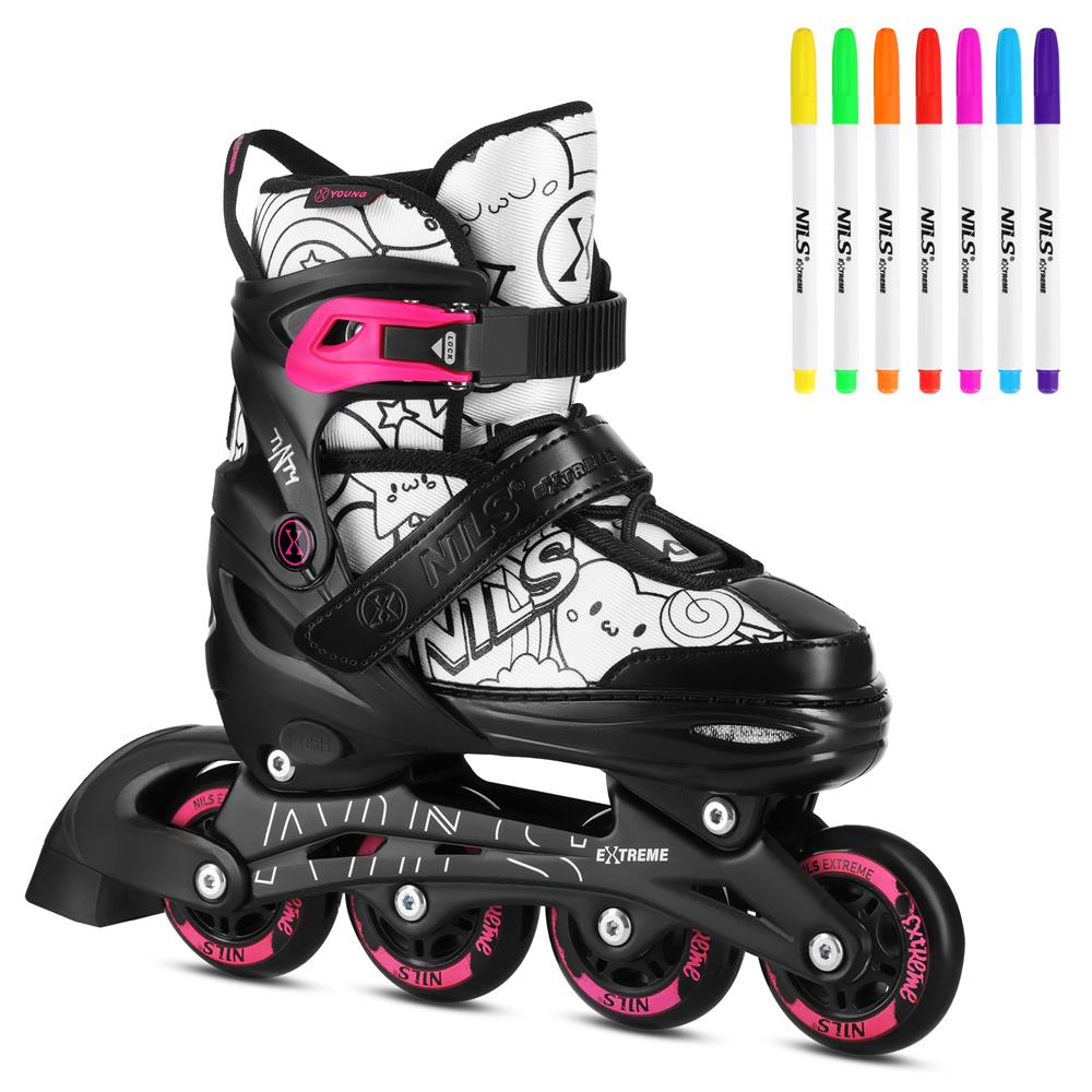 4in1 Inliner Schlittschuhe Rollschuhe Gr. 31-34, verstellbar | NILS EXTREME NH10907 TINTY