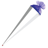 Roth Schultüte-Rohling/Basteltüte, weiß, 85cm, eckig, Rot(h)-Spitze, mit Tüllverschluss (blau)