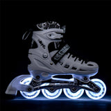 4in1 LED Inliner Schlittschuhe Rollschuhe Gr. 31-34, Weiß, verstellbar | NILS EXTREME NH10905