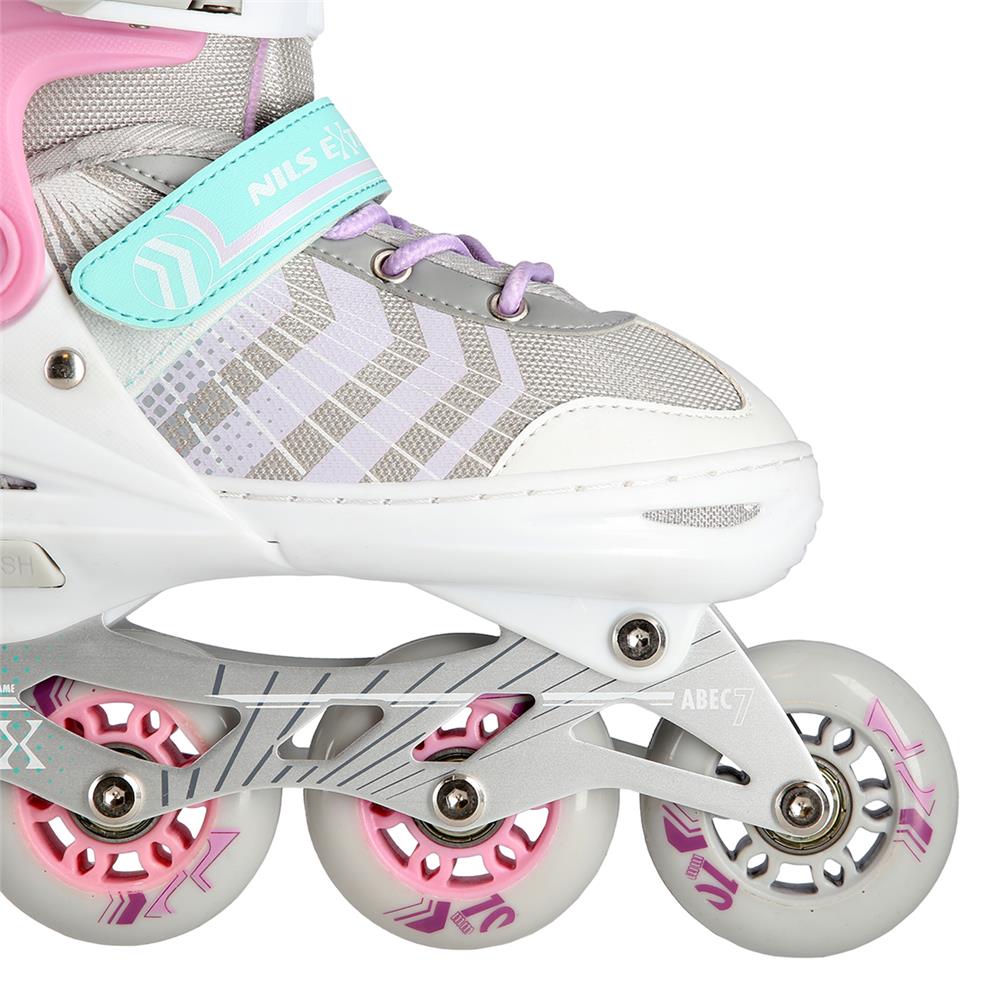 4in1 Inliner Schlittschuhe Rollschuhe Gr. 34-38, Rosa, verstellbar | NILS EXTREME NH18192