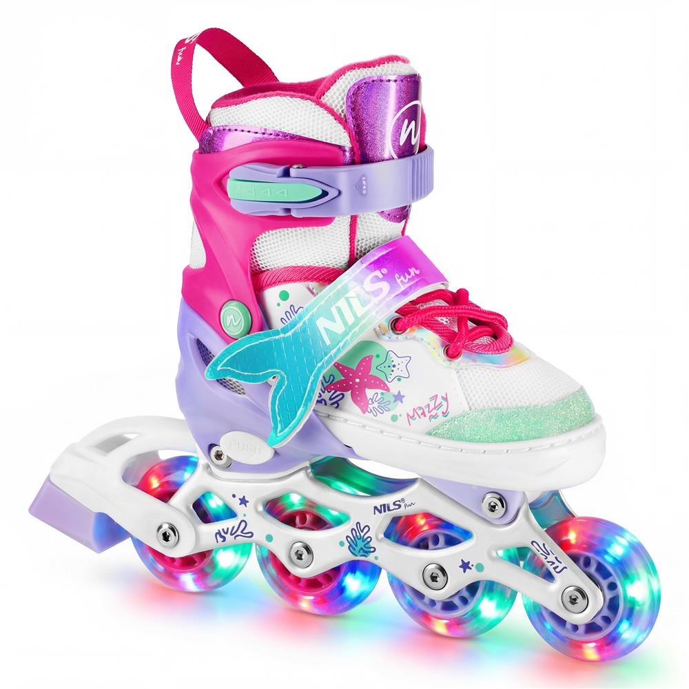 4in1 LED Inliner Schlittschuhe Rollschuhe Gr. 31-34, verstellbar | NILS FUN NH18150 MAZZY