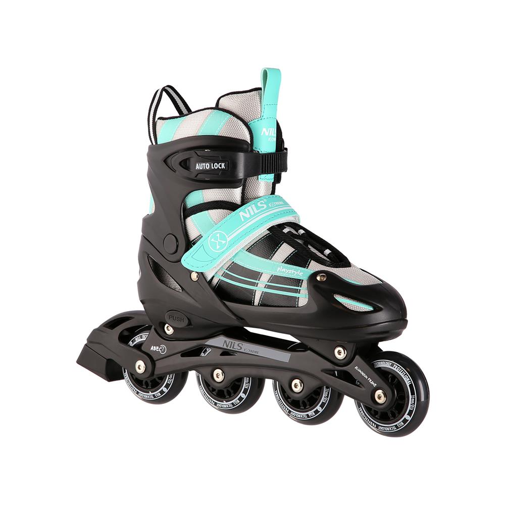 2in1 Inliner Schlittschuhe Gr. 31-34, Blau-Grün, verstellbar | NILS EXTREME NH18366A