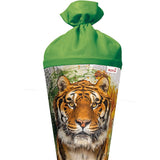 Roth Schultüte Tiger, 70cm, rund, Rot(h)-Spitze, Filzverschluss