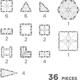Cleverclixx Kompakt-Bausatz in Pastellfarben 36 Teile, kleines Erweiterungsset, Magnetspielzeug