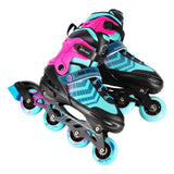 4in1 Inliner Schlittschuhe Rollschuhe Gr. 39-43, Schwarz-Violett, verstellbar | NILS EXTREME NH18192A