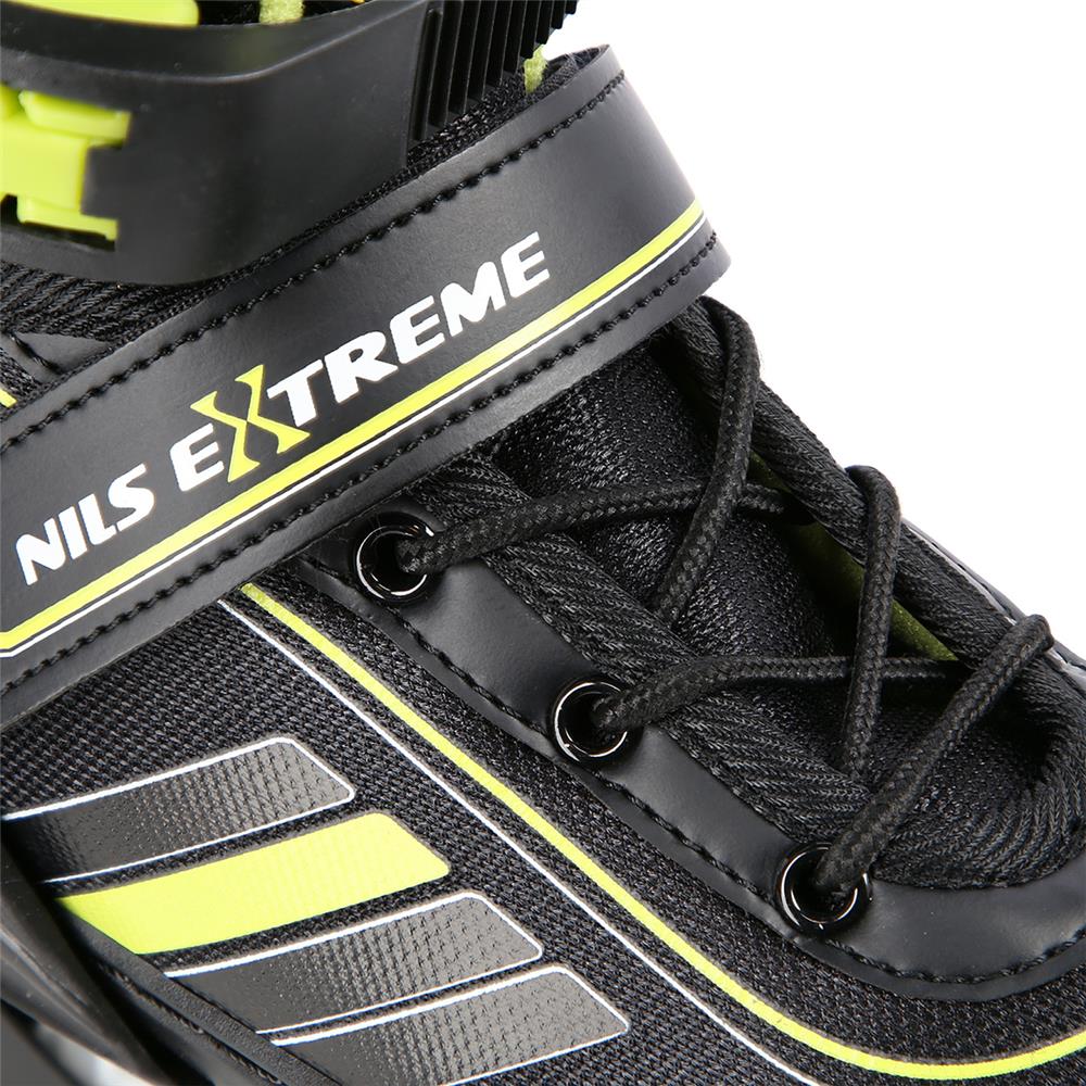 2in1 Inliner Schlittschuhe Gr. 39-43, Schwarz-Limettengrün, verstellbar | NILS EXTREME NH18191