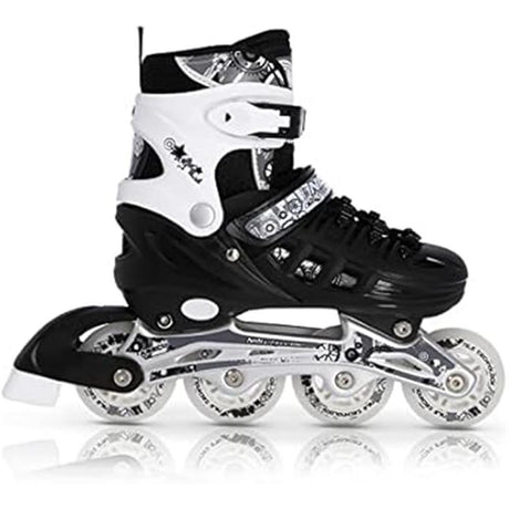 4in1 Inliner Schlittschuhe Rollschuhe Gr. 35-38, Schwarz, verstellbar | NILS EXTREME NH10905