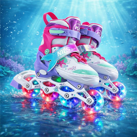 4in1 LED Inliner Schlittschuhe Rollschuhe Gr. 31-34, verstellbar | NILS FUN NH18150 MAZZY