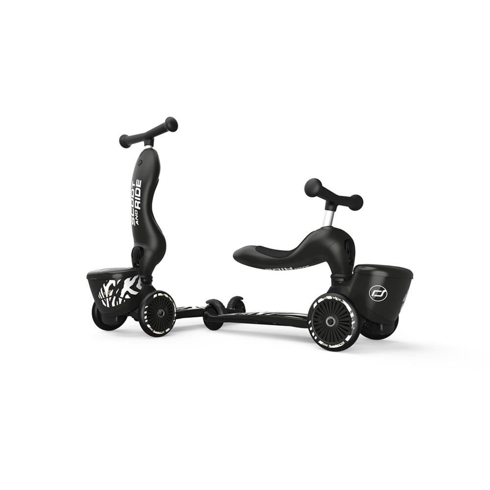 Scoot & Ride Highwaykick 1 Lifestyle, zebra - Kinderroller mit Aufbewahrungsbox