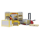 Bruder 62251 - bworld DHL Paketshop mit Handhubstapler und Figur
