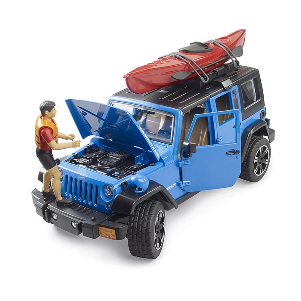 Bruder 02529 - Wrangler Rubicon Unlimited Kajak und Radfahrer