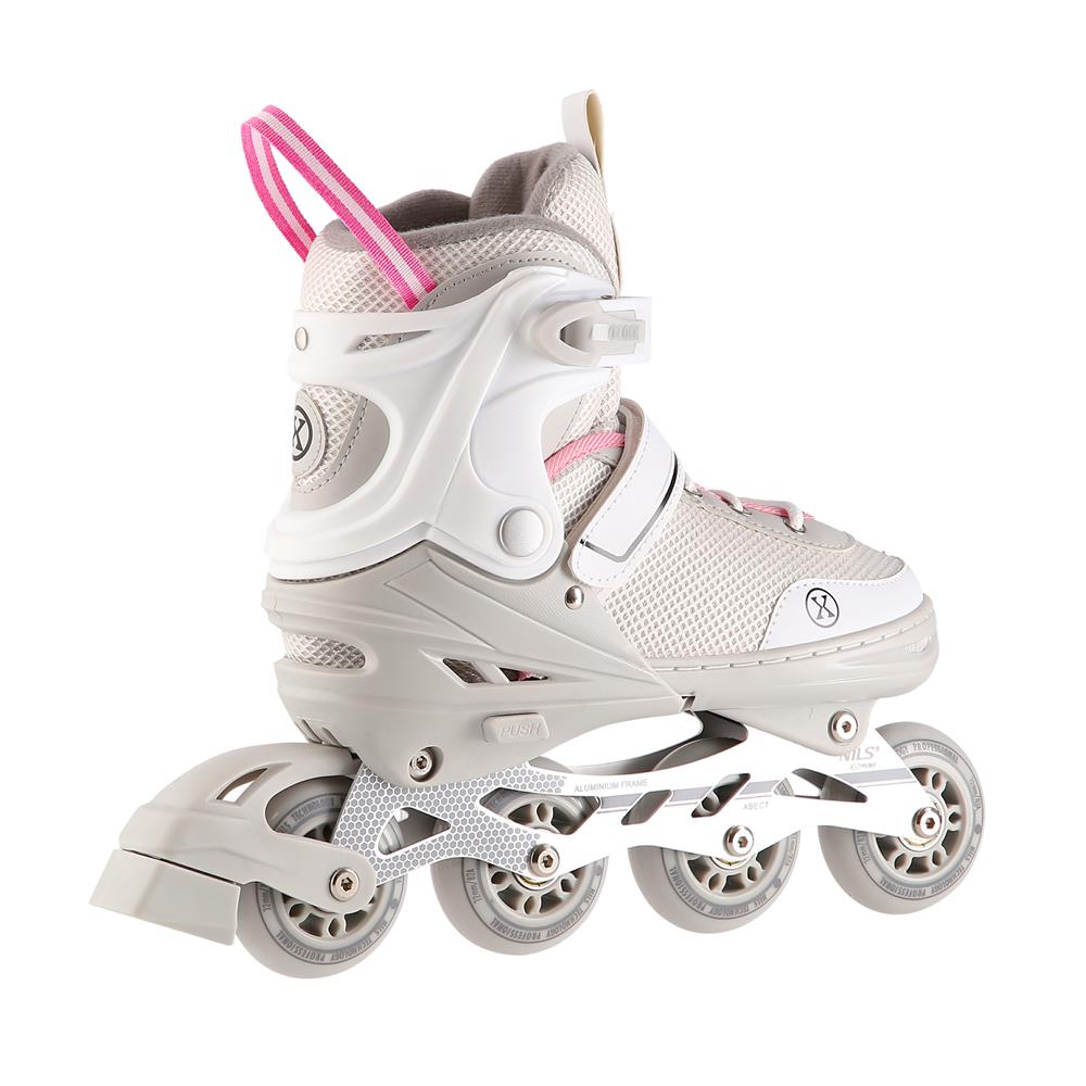 2in1 Inliner Schlittschuhe Gr. 39-43, Grau-Rosa, verstellbar | NILS EXTREME NH18188A