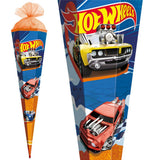 Roth Schultüte Hot Wheels, 85cm, eckig, Rot(h)-Spitze, Tüllverschluss